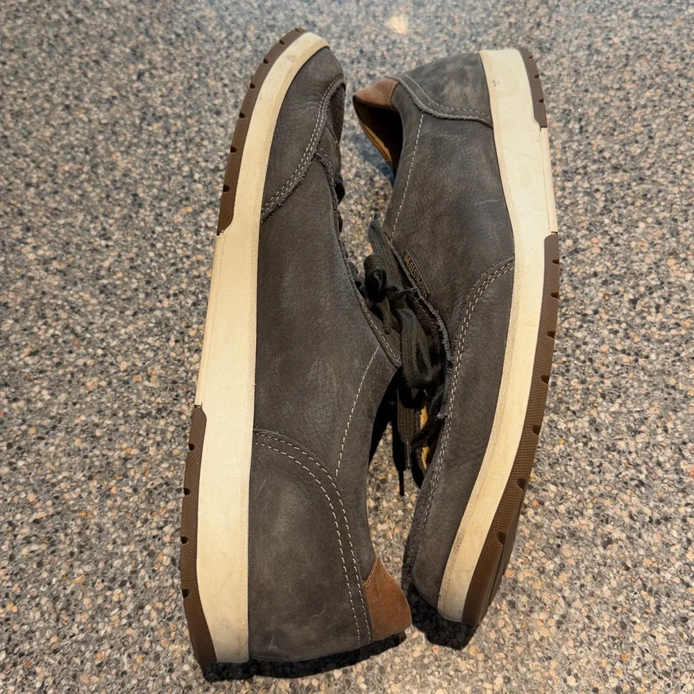Mephisto Dark Gray Leather Sneakers Size 12 - Picture 5 of 8